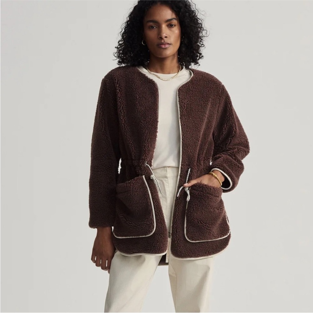 Varley. Angelina Sherpa Coat. French Roast. Medium.